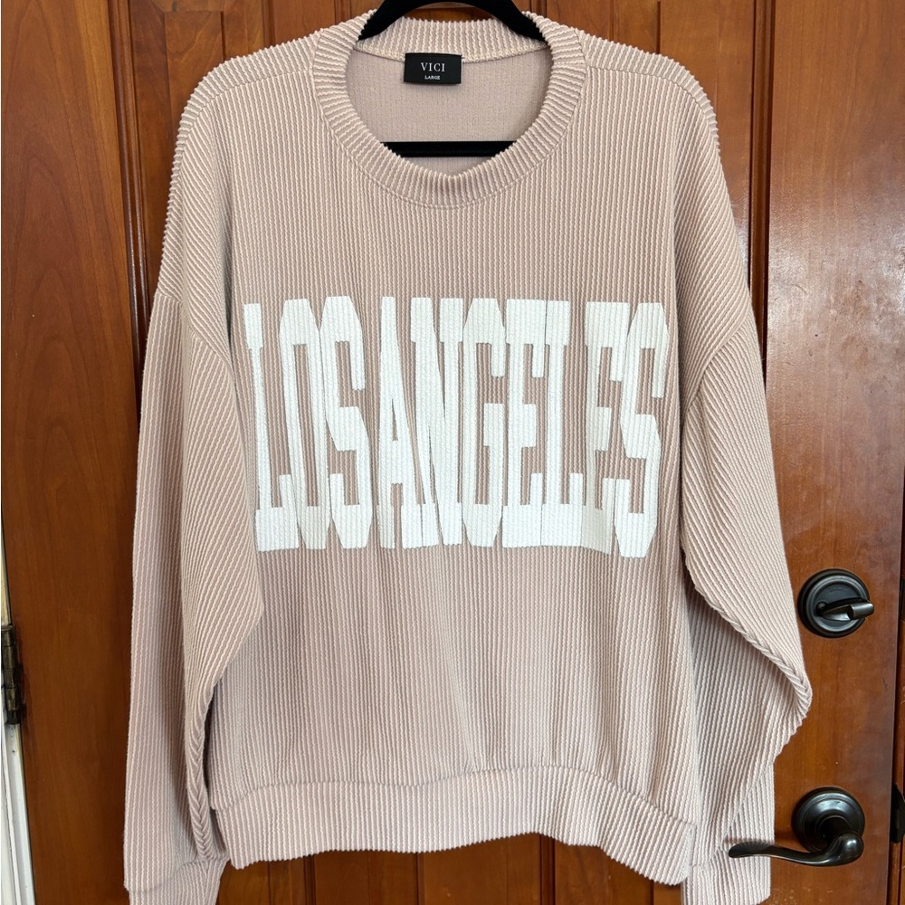 Vici Taupe Los Angeles Knit Pullover
